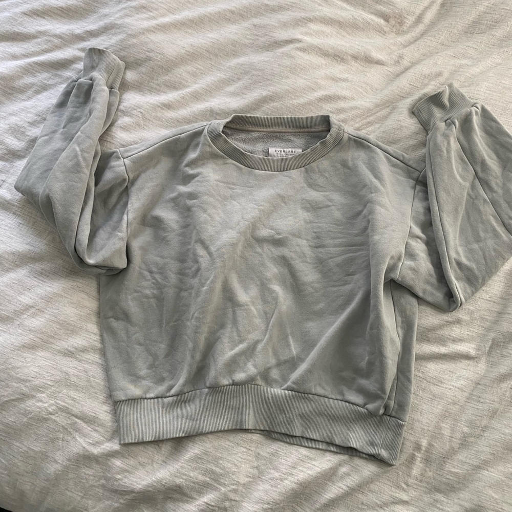 Everlane Oversized Crewneck Sweatshirt size Small in Light Blue